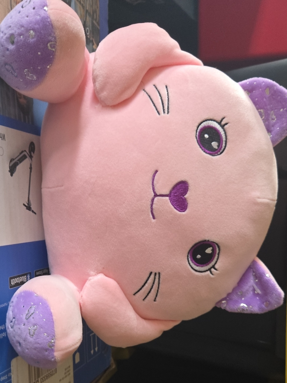Pink & Purple Cat Plush Pillow